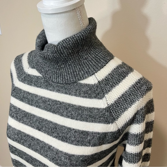 LOFT Striped Turtleneck Sweater - Cotton Acrylic Blend - Picture 2 of 12